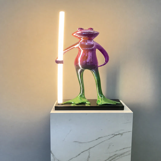 Pink and Green Frog Tube Floor Lamp