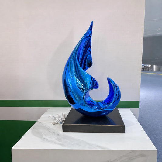 Blue Abstract Sail Sculpture Lamp