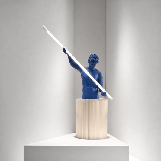 Blue Torso Figure Long-Rod Lamp