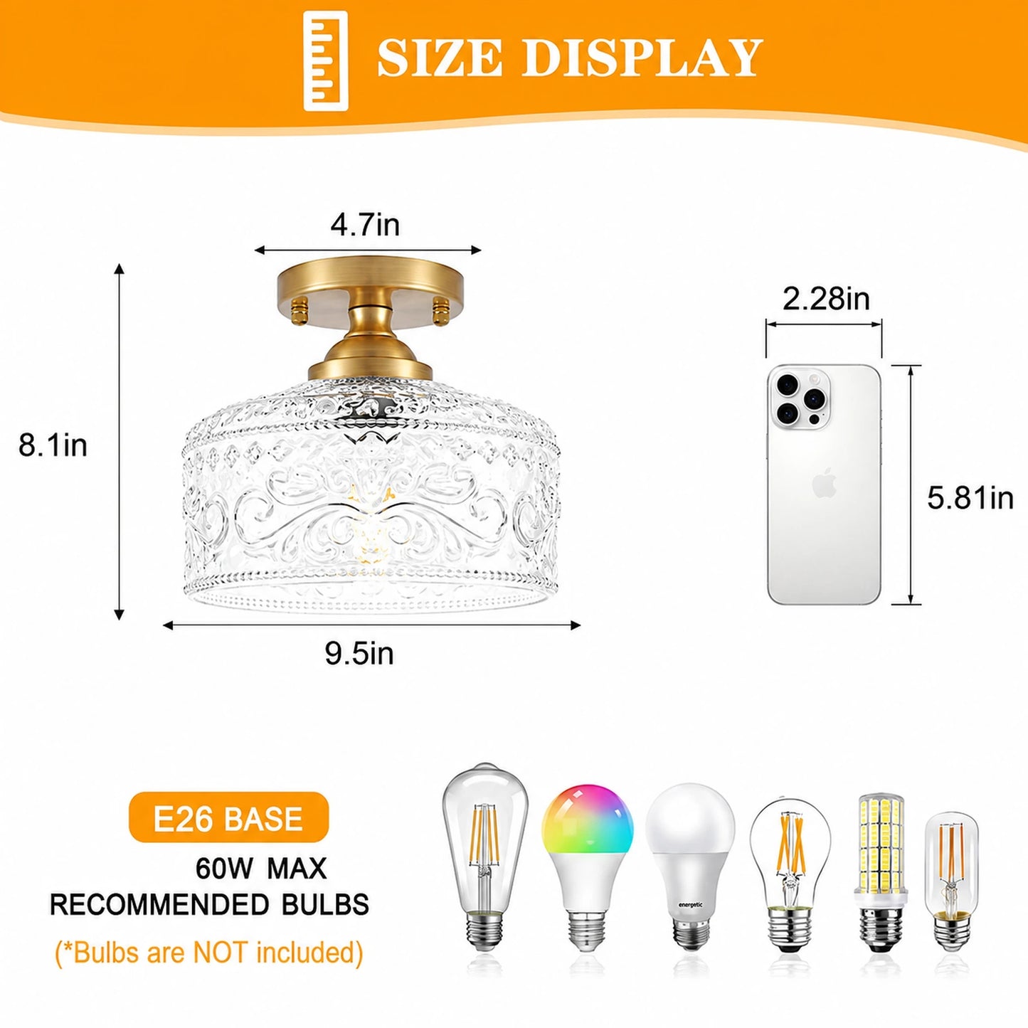 Small Treasure Bowl Floral-Patterned Glass Shade Ceiling Light