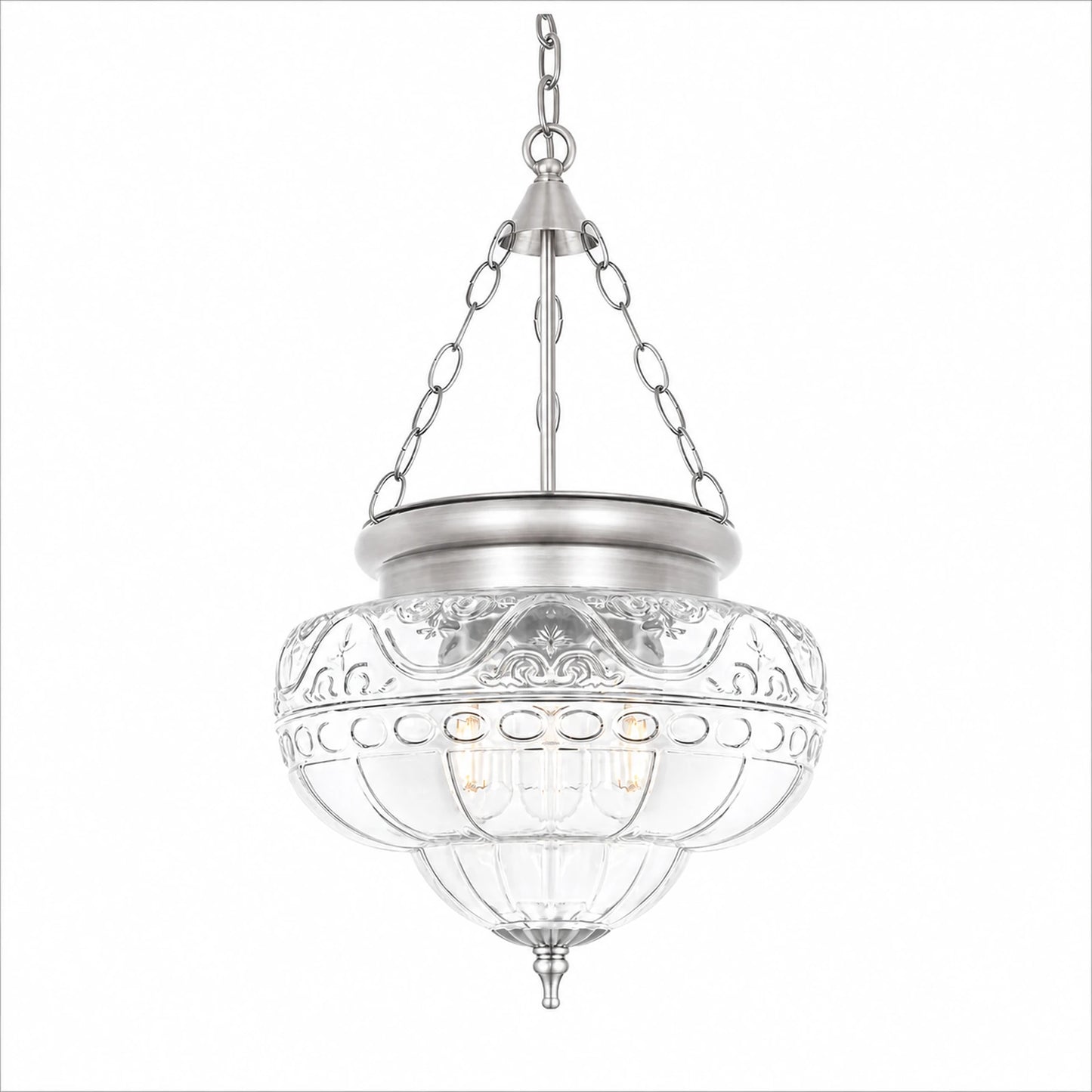 Lotus Clear Glass Bowl Pendant Light