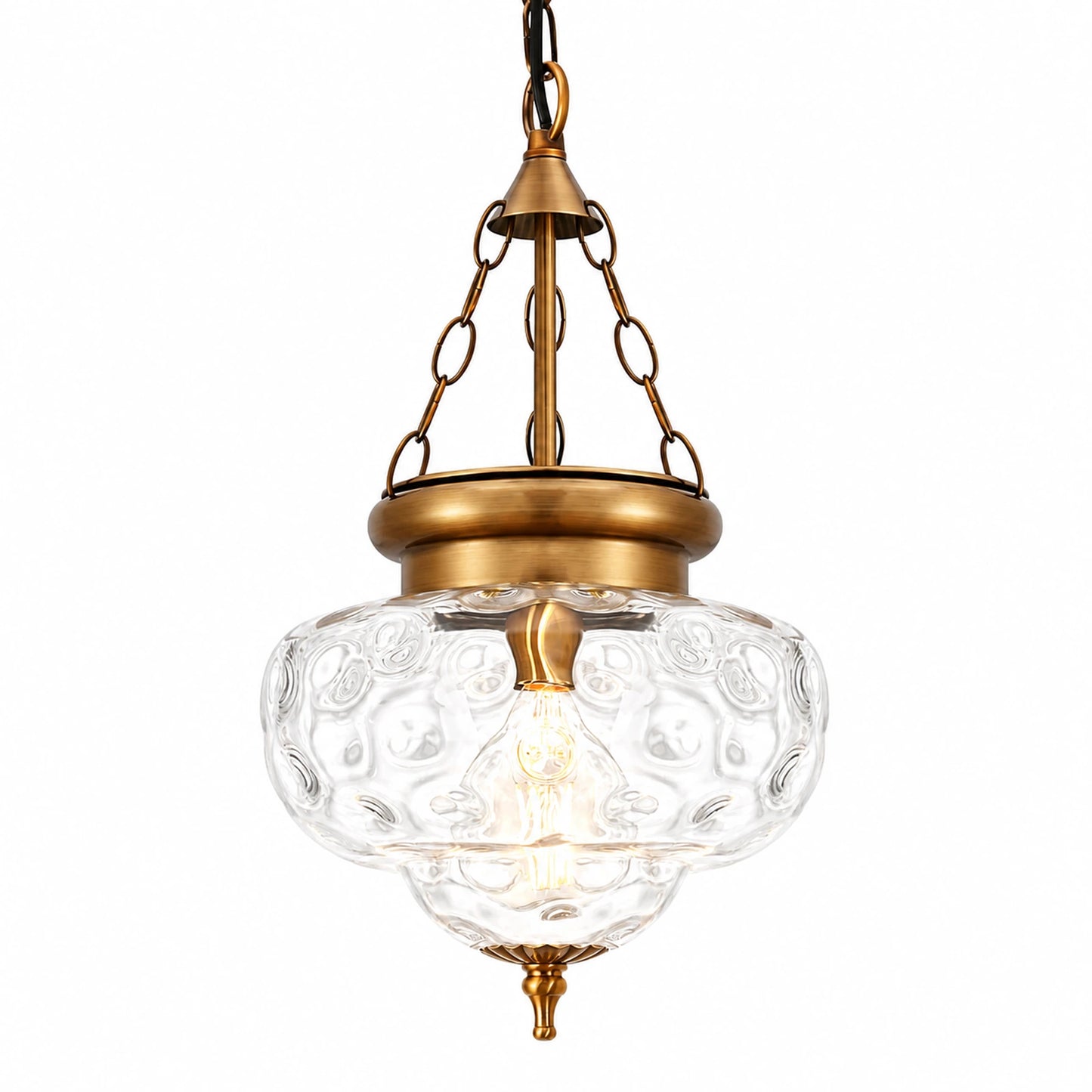 Lotus Clear Hammered Glass Pendant Light