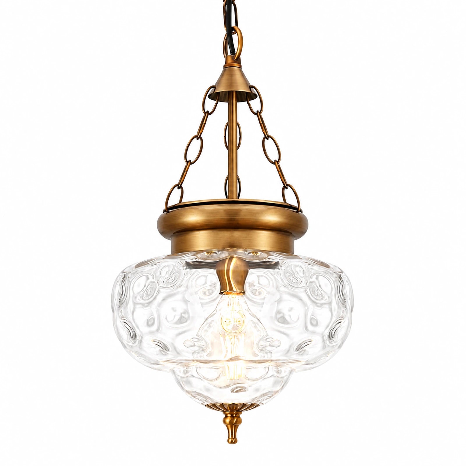 Lotus Clear Hammered Glass Pendant Light