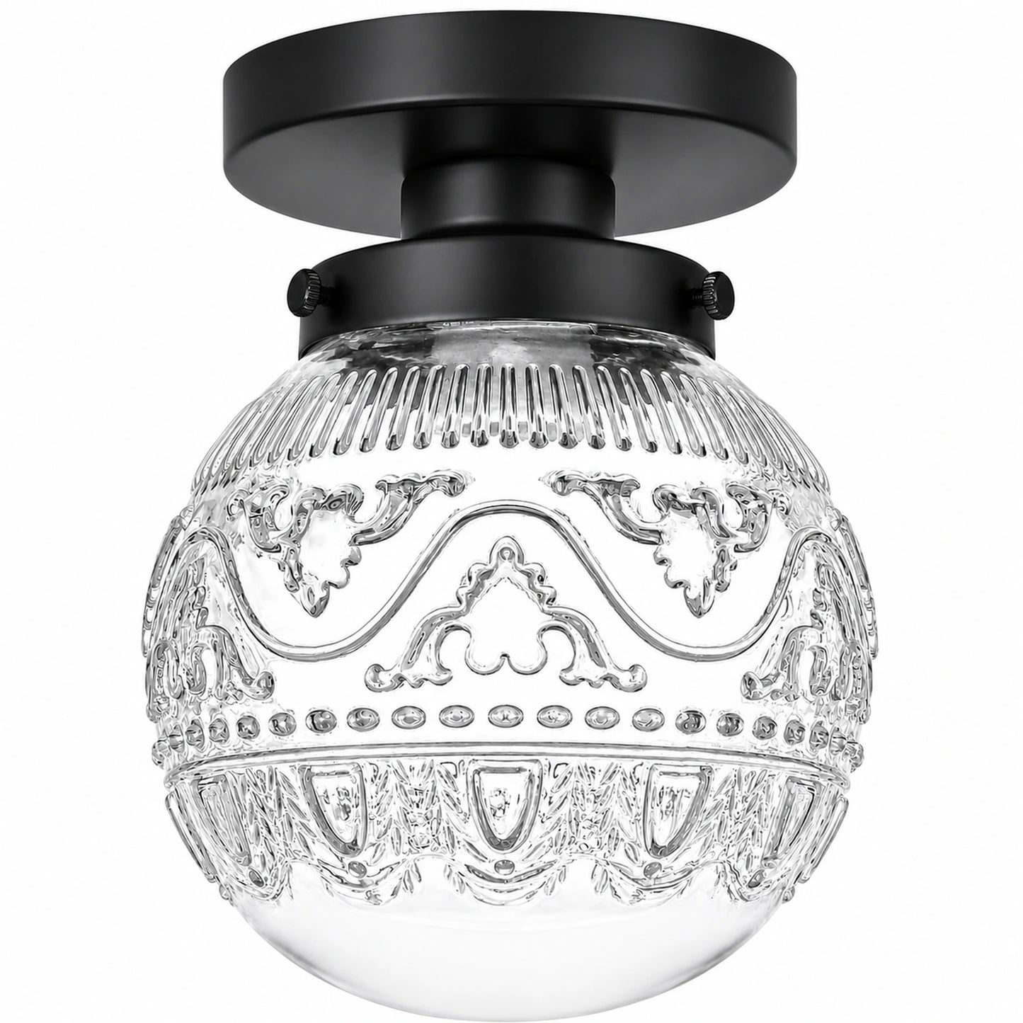 Wheat-Ear Patterned Glass Shade 1-Light Flush Mount Ceiling Light