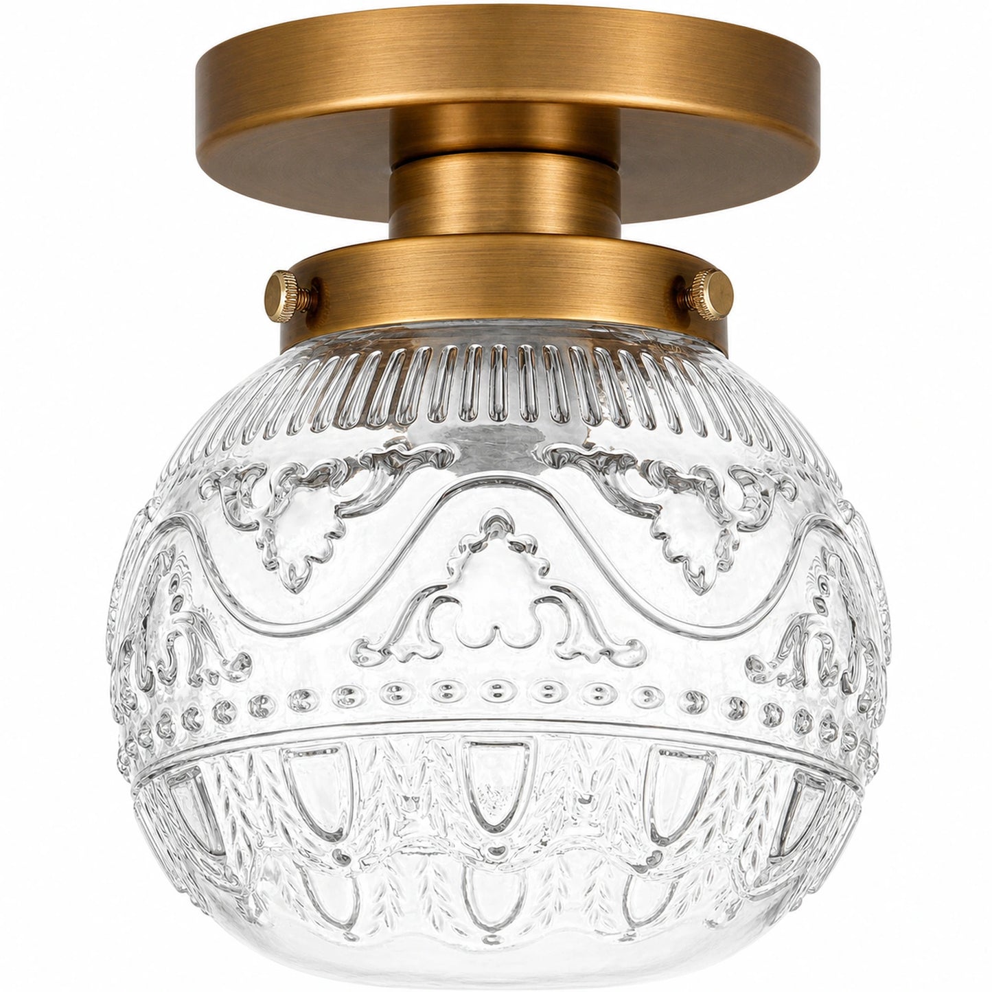 Wheat-Ear Patterned Glass Shade 1-Light Flush Mount Ceiling Light