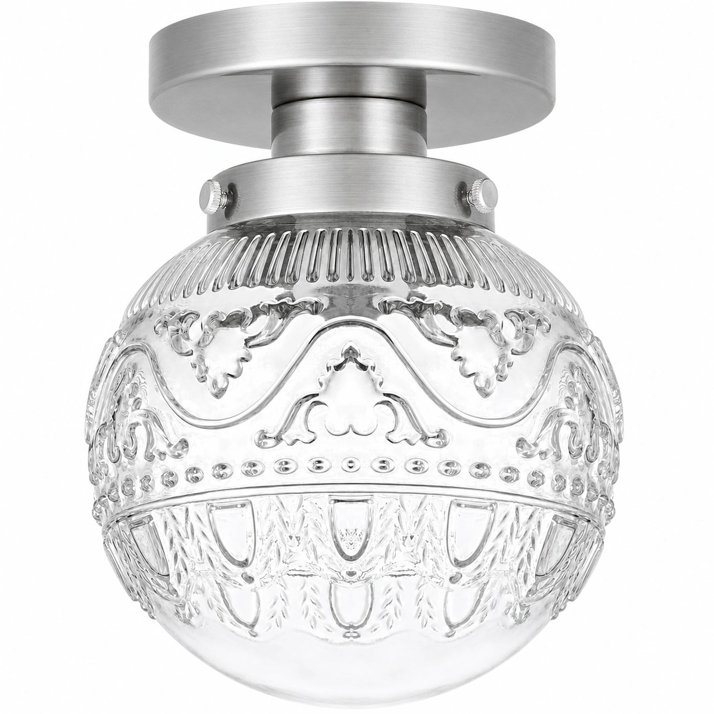 Wheat-Ear Patterned Glass Shade 1-Light Flush Mount Ceiling Light