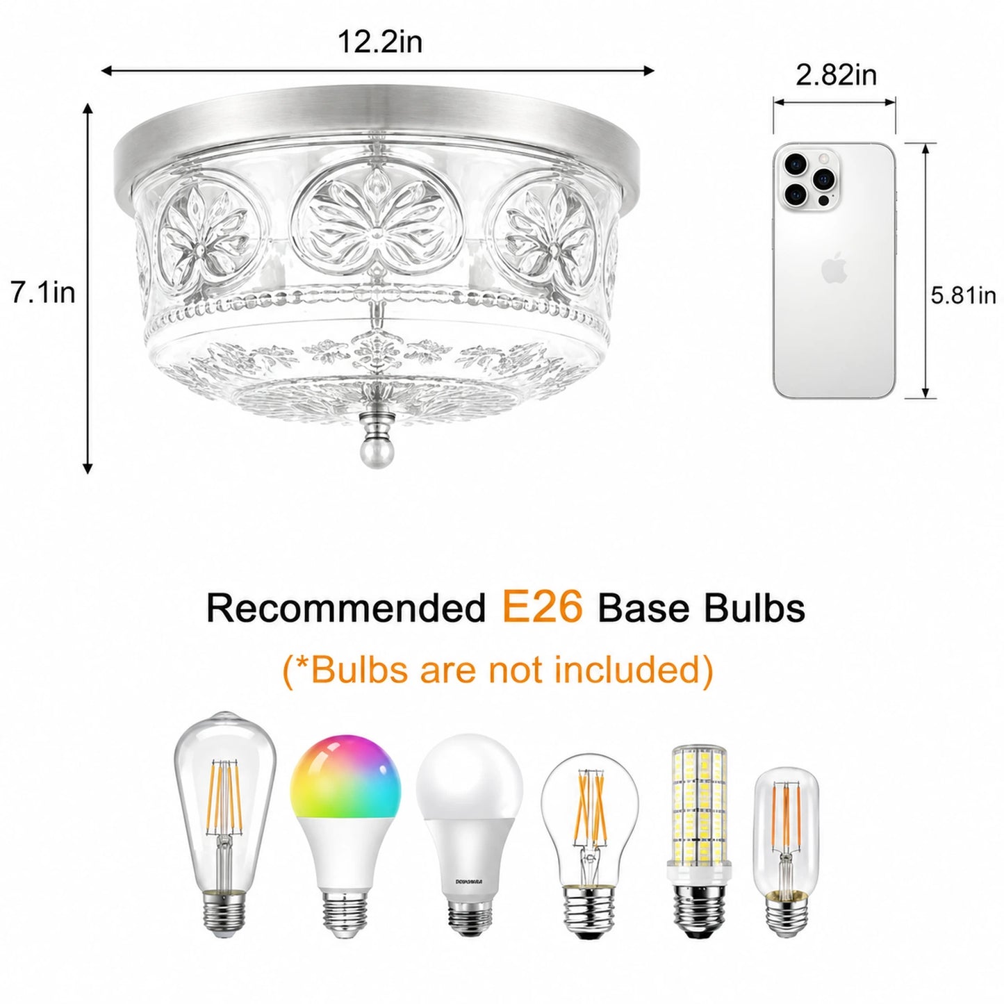Butterfly Motif Glass Shade Ceiling Light