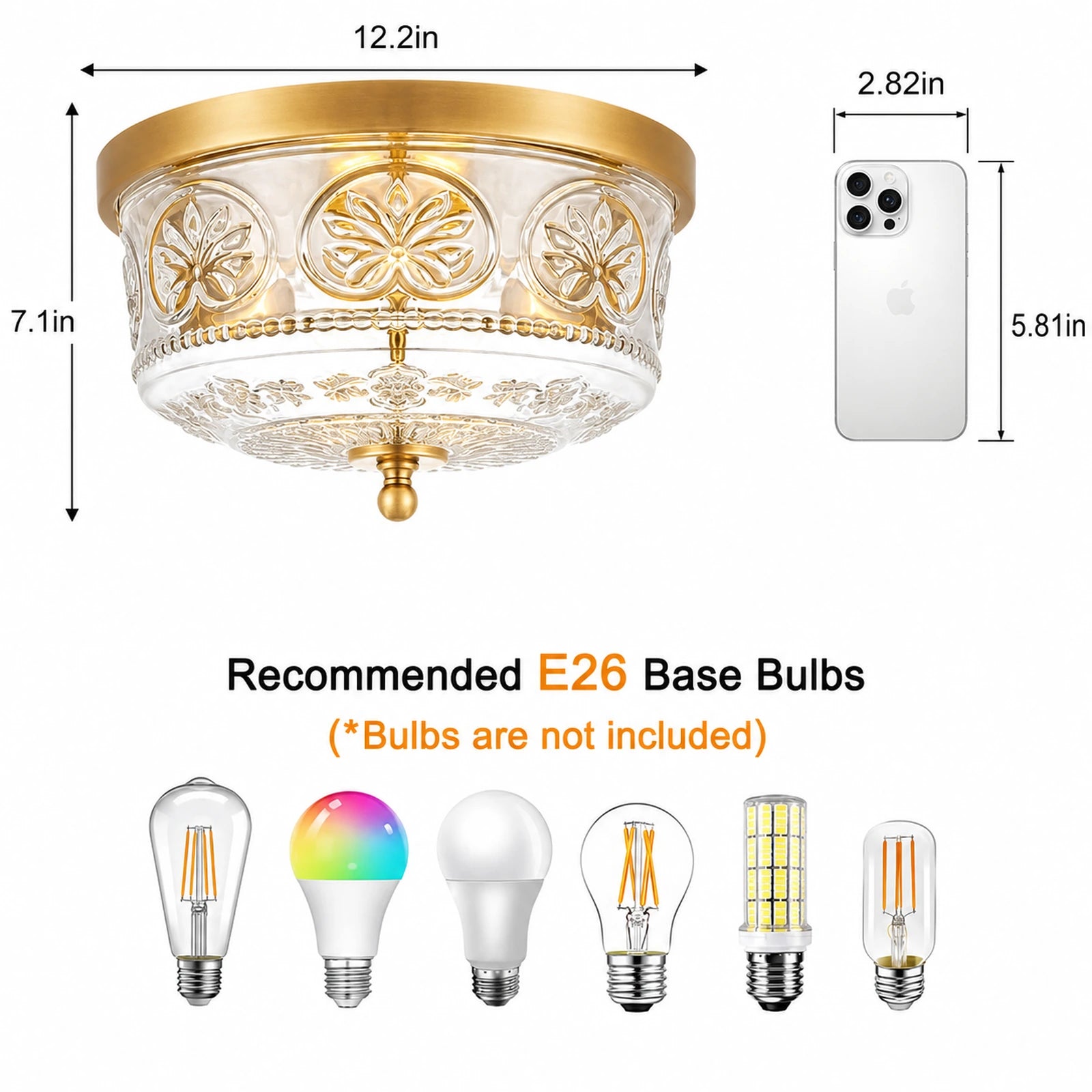 Butterfly Motif Glass Shade Ceiling Light