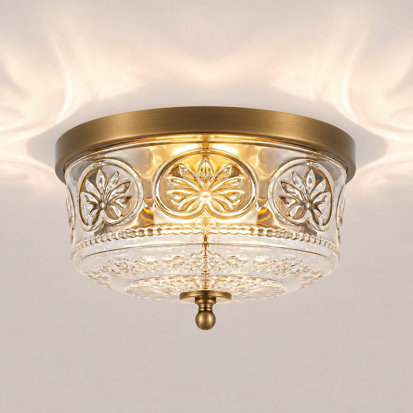 Butterfly Motif Glass Shade Ceiling Light