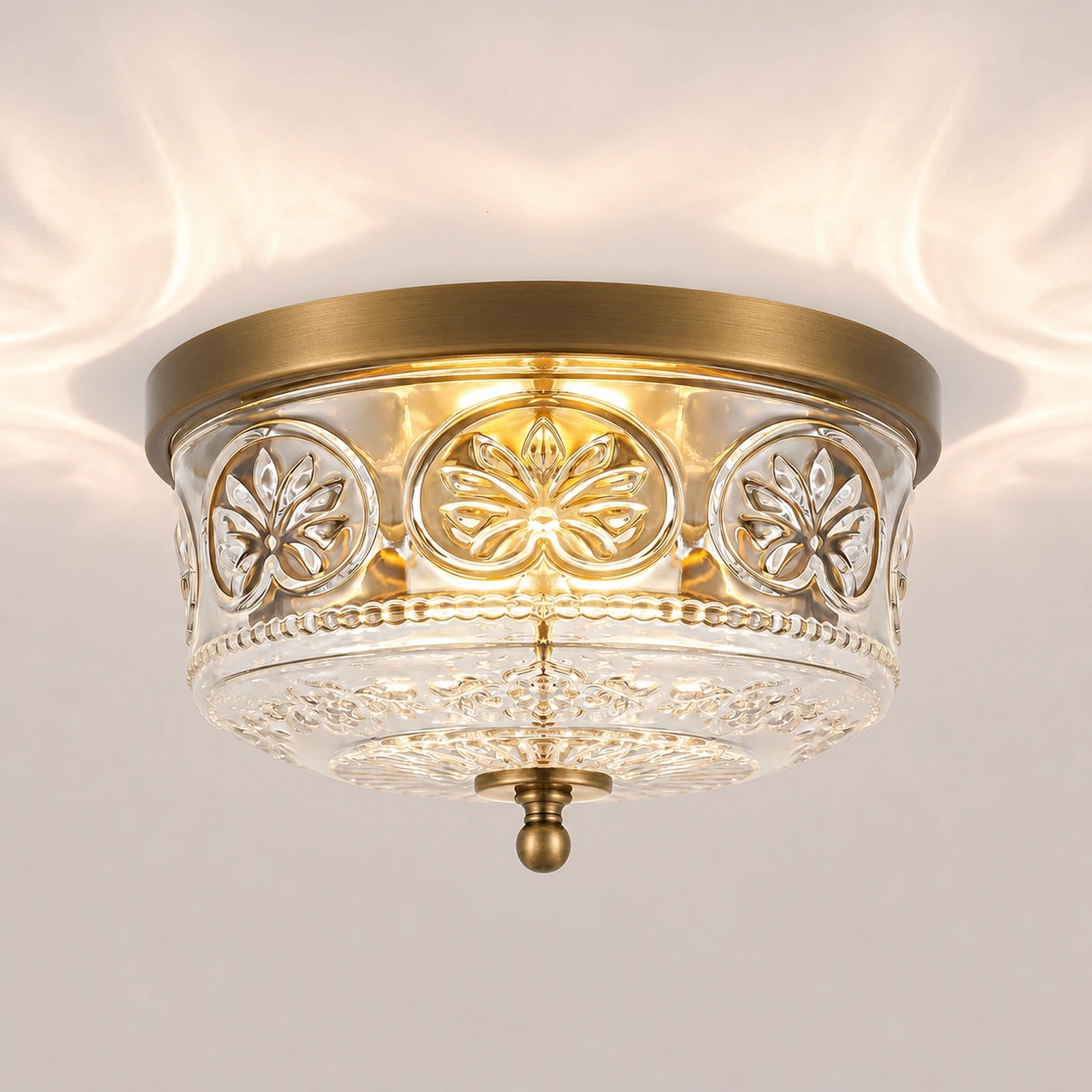 Butterfly Motif Glass Shade Ceiling Light