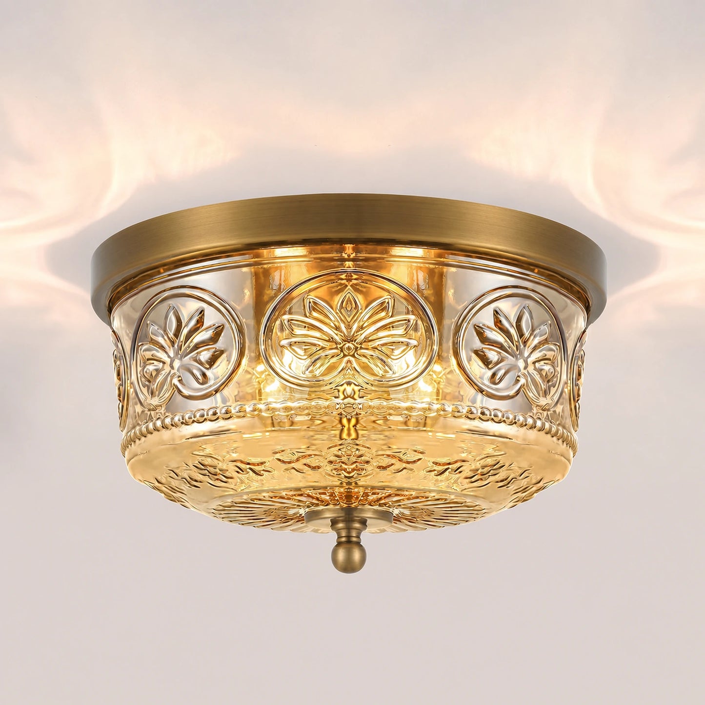 Butterfly Motif Glass Shade Ceiling Light