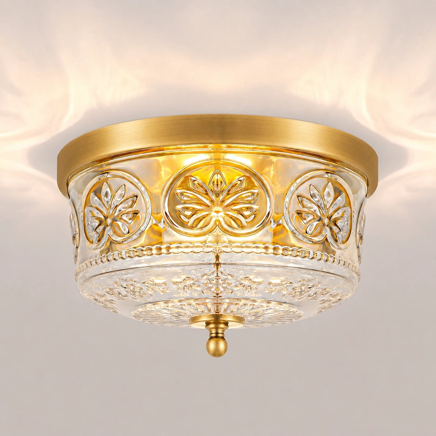 Butterfly Motif Glass Shade Ceiling Light