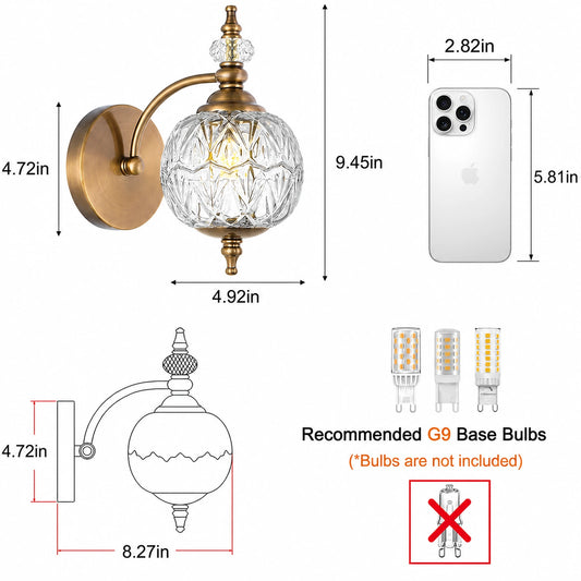 Trefoil Clear Glass Bathroom Vanity Light