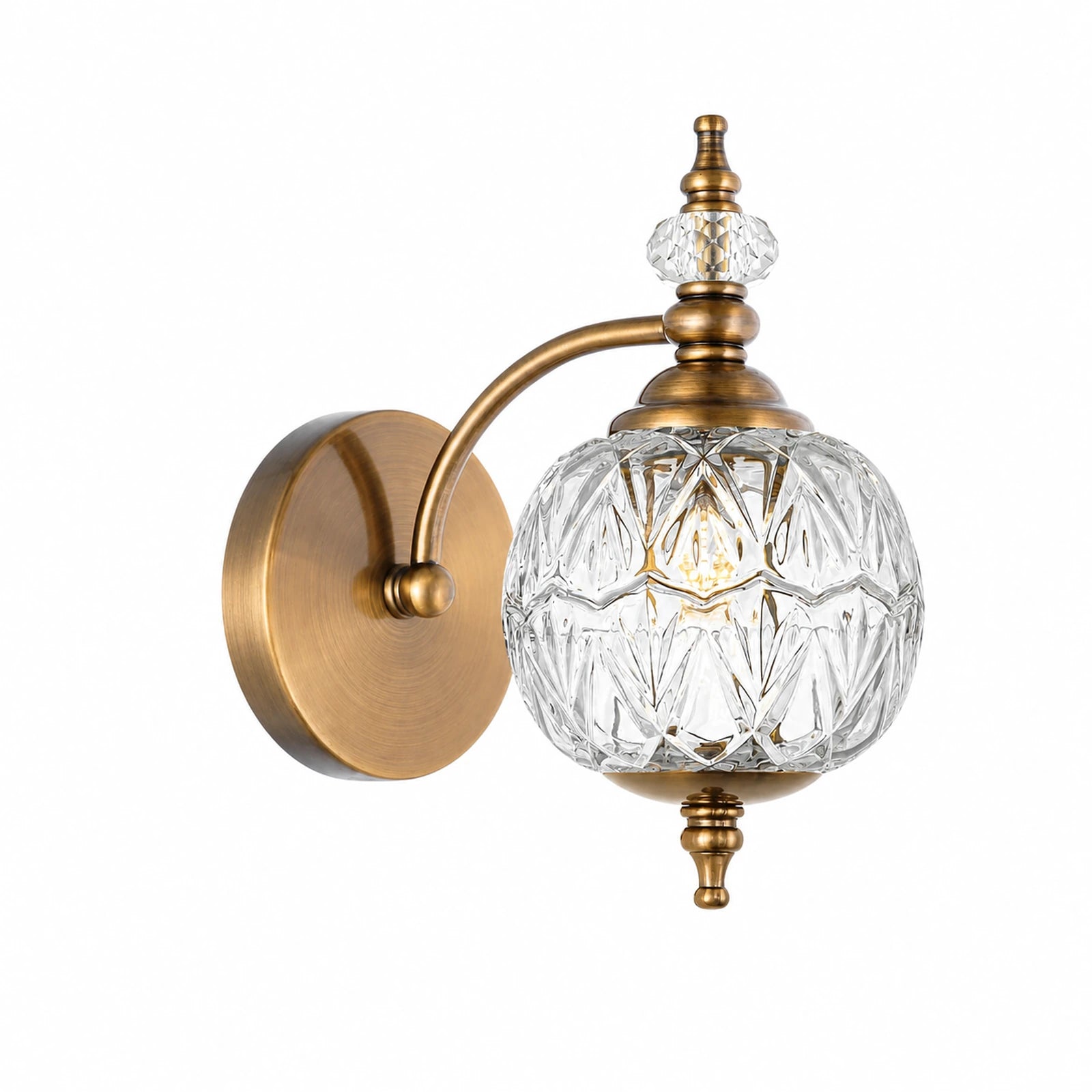 Trefoil Clear Glass Bathroom Vanity Light