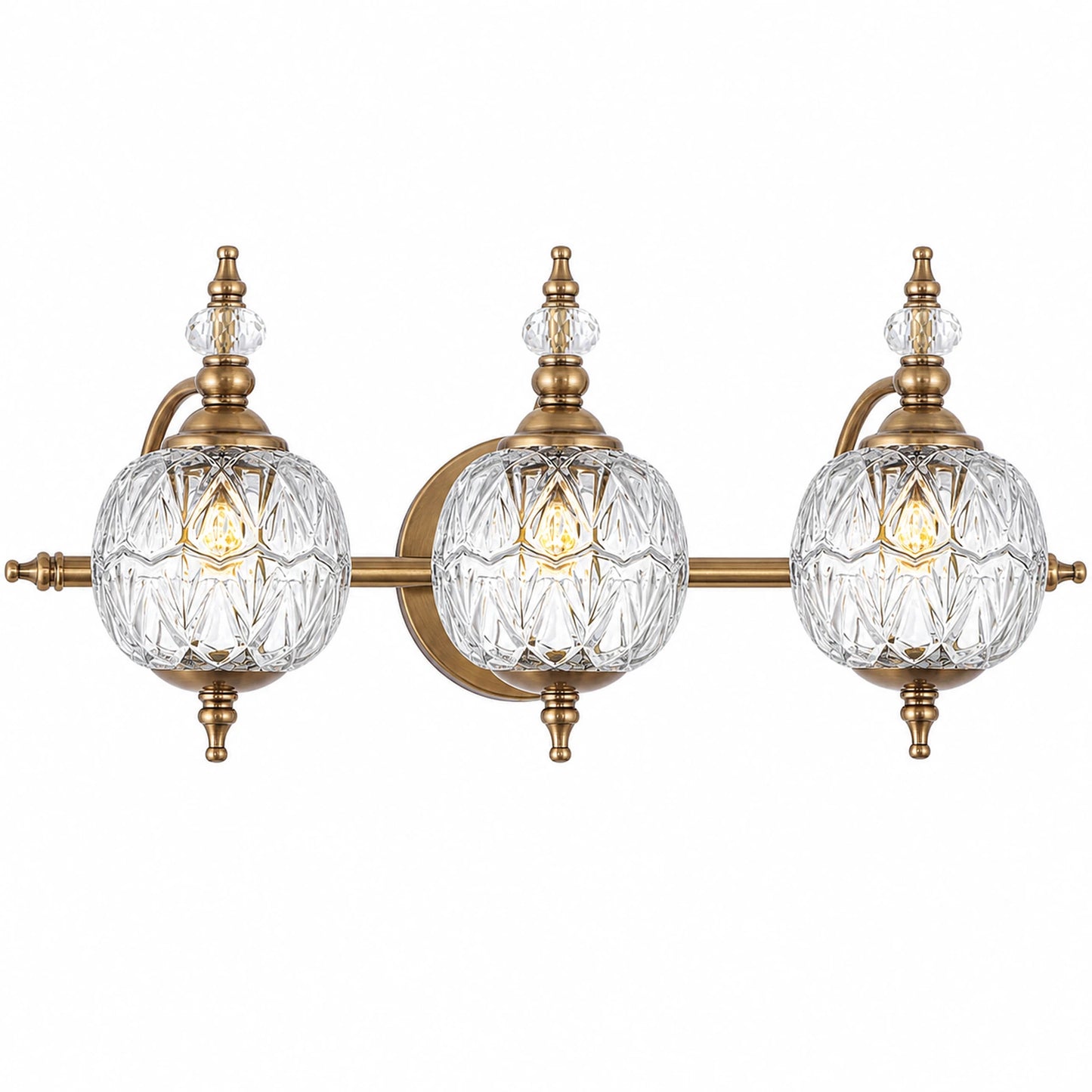 Trefoil Clear Glass Bathroom Vanity Light
