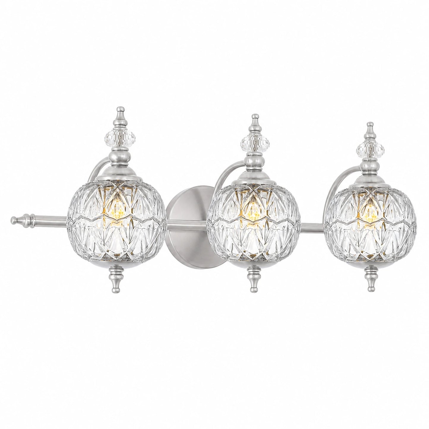 Trefoil Clear Glass Bathroom Vanity Light