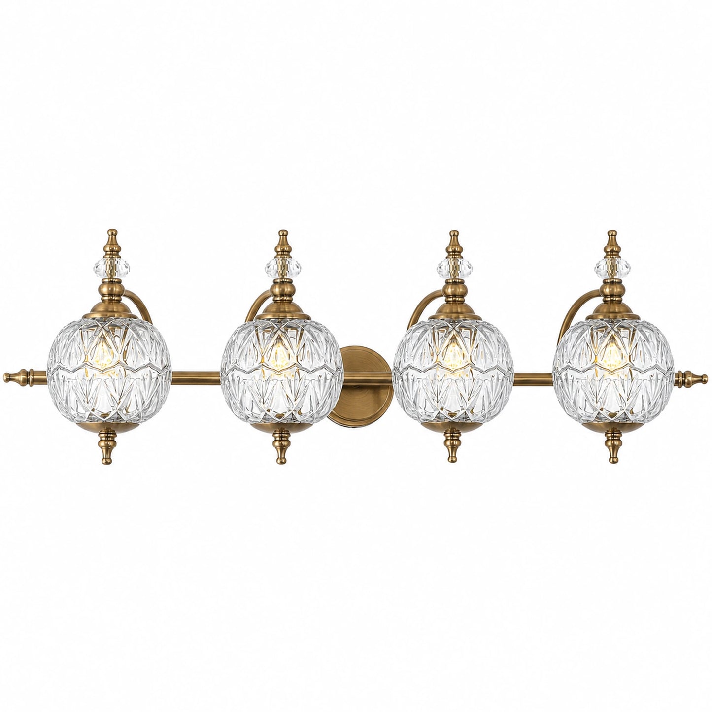 Trefoil Clear Glass Bathroom Vanity Light