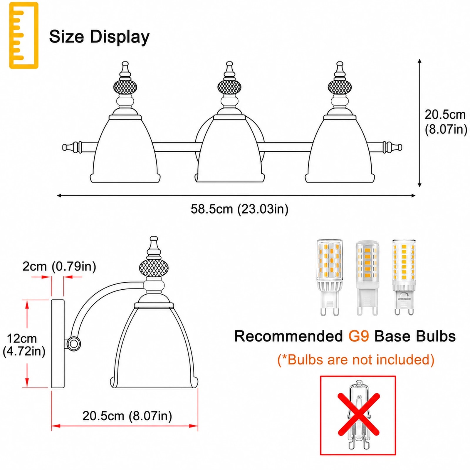 Vintage Petal Clear Glass Bathroom Vanity Light