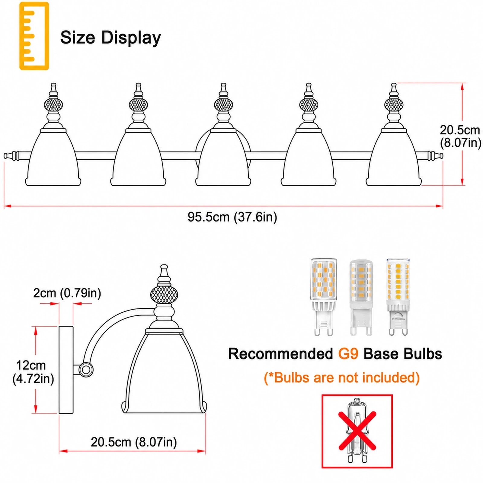 Vintage Petal Clear Glass Bathroom Vanity Light