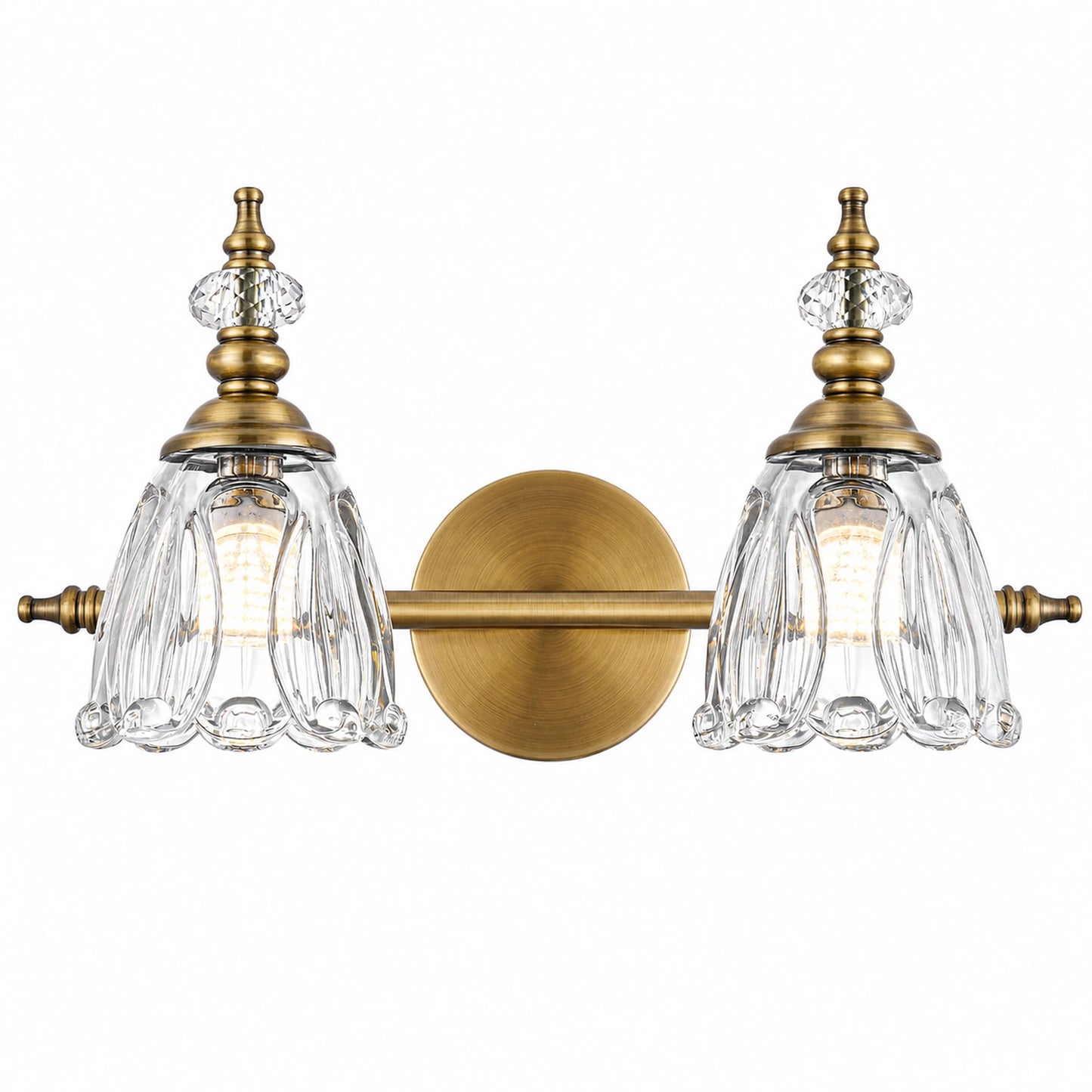 Vintage Petal Clear Glass Bathroom Vanity Light