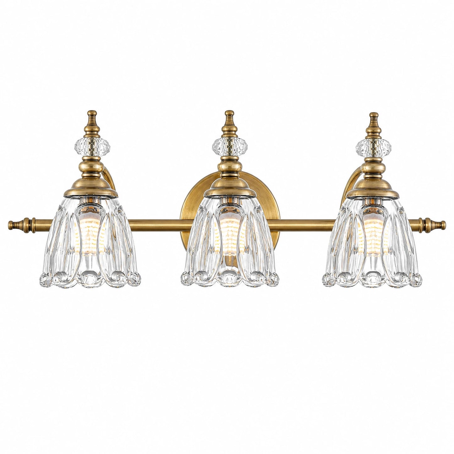 Vintage Petal Clear Glass Bathroom Vanity Light