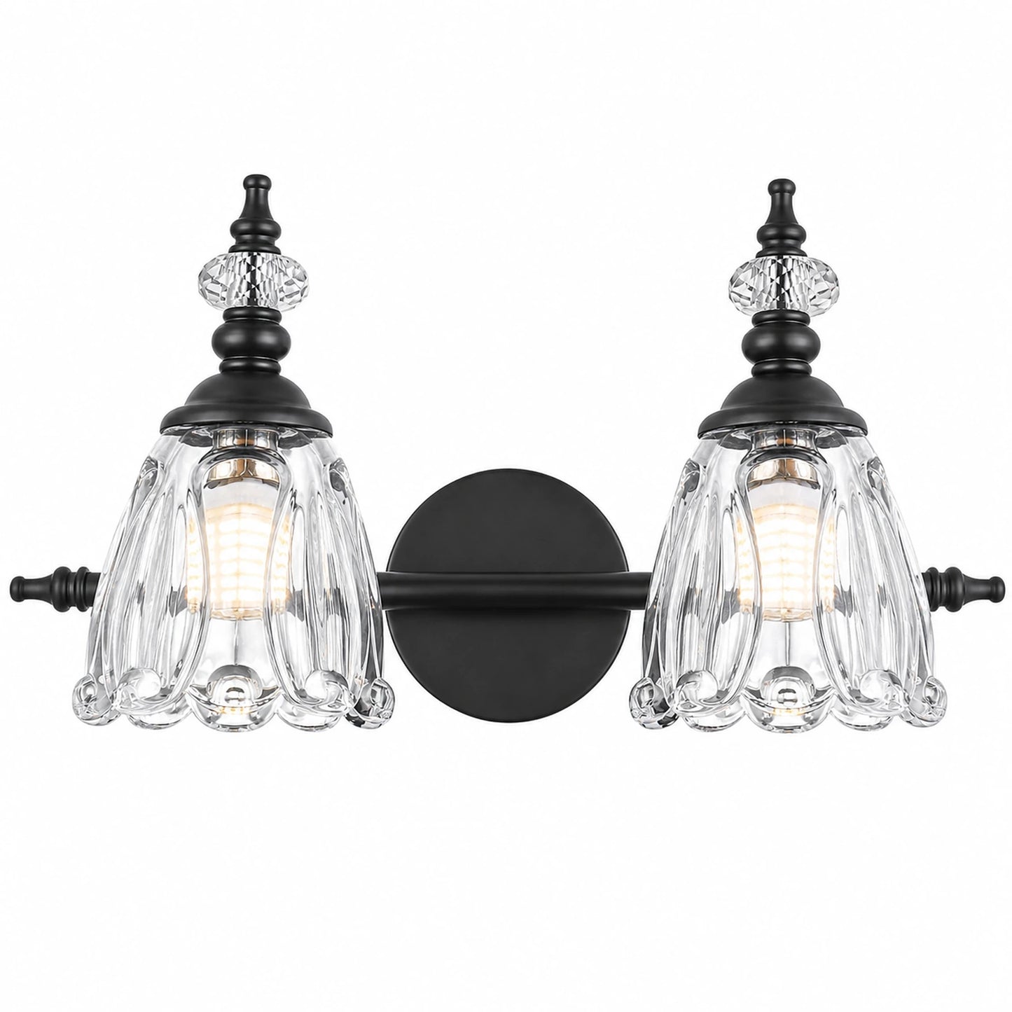 Vintage Petal Clear Glass Bathroom Vanity Light