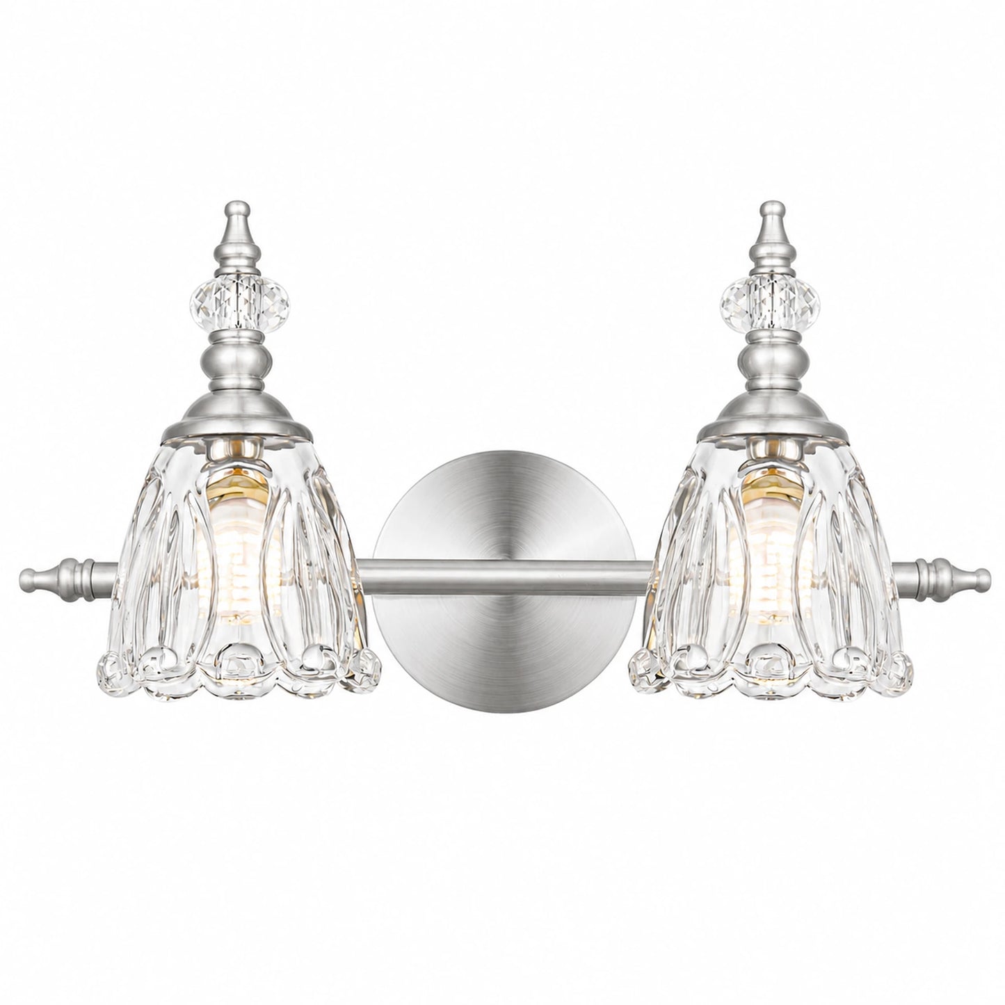 Vintage Petal Clear Glass Bathroom Vanity Light