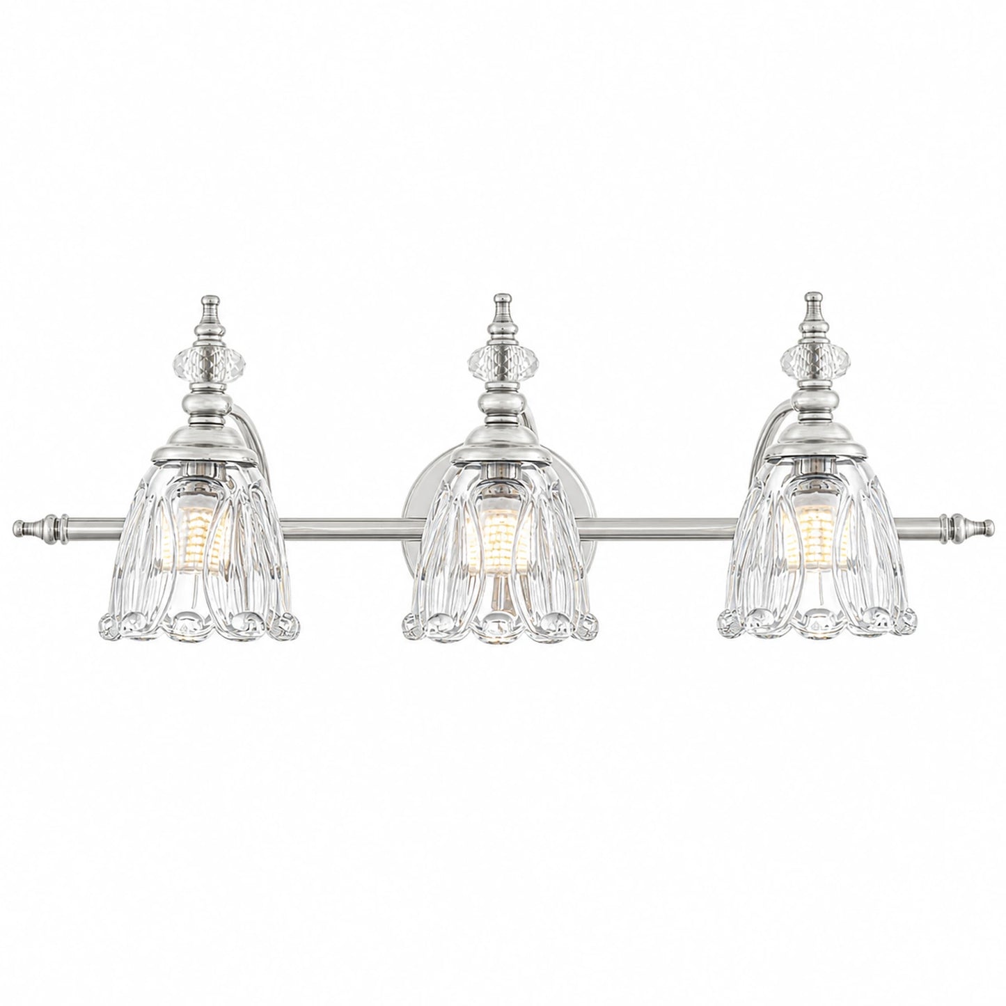 Vintage Petal Clear Glass Bathroom Vanity Light
