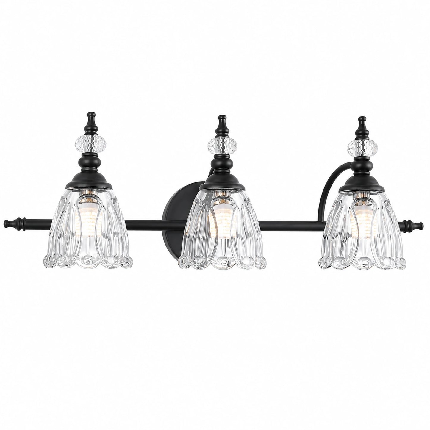 Vintage Petal Clear Glass Bathroom Vanity Light