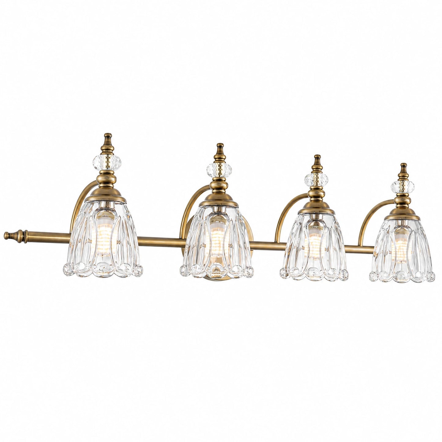 Vintage Petal Clear Glass Bathroom Vanity Light