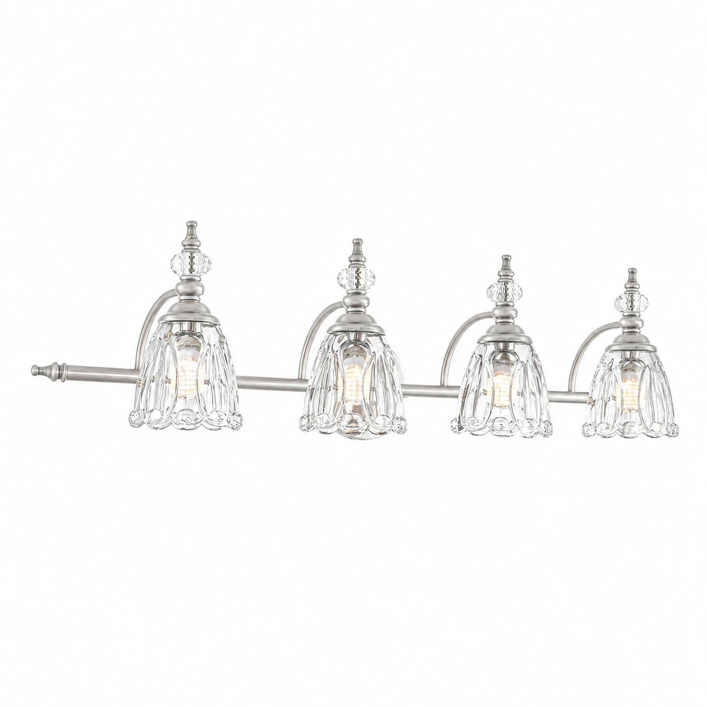 Vintage Petal Clear Glass Bathroom Vanity Light