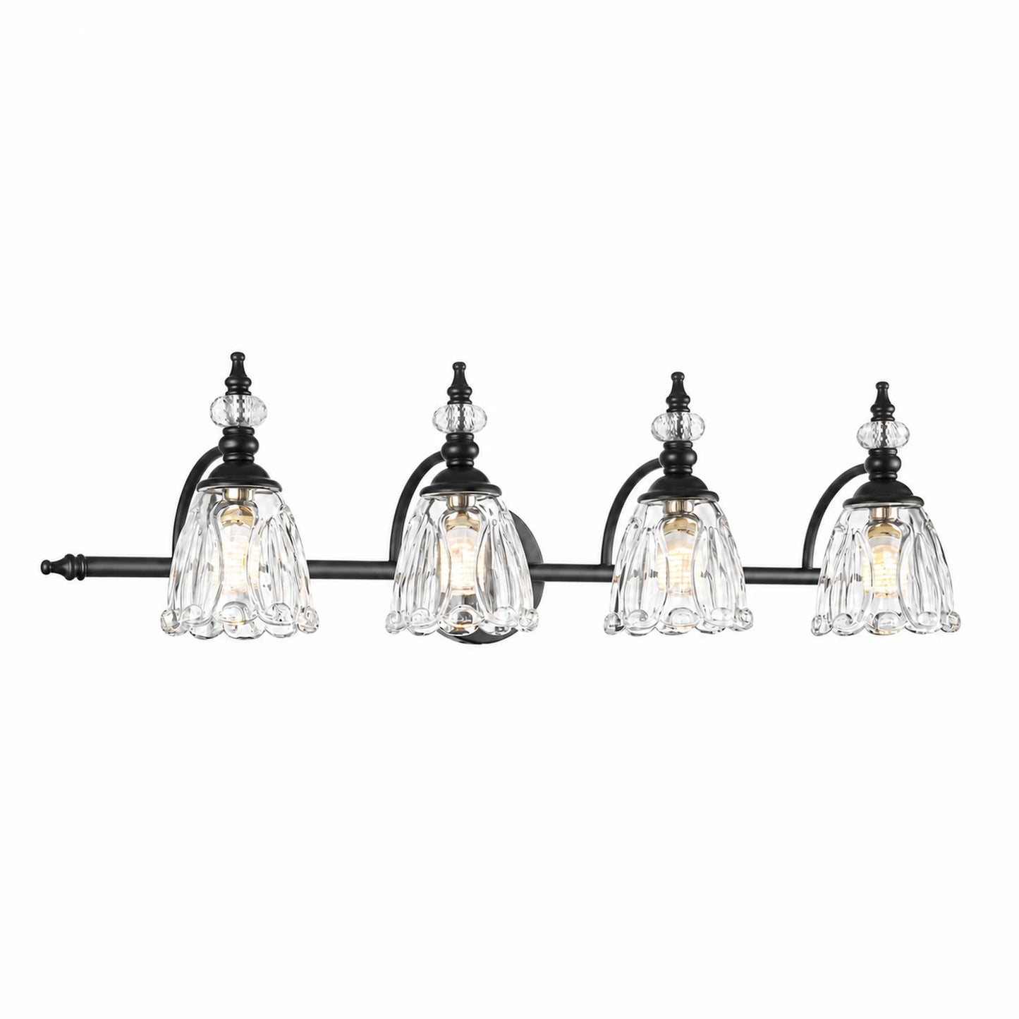 Vintage Petal Clear Glass Bathroom Vanity Light