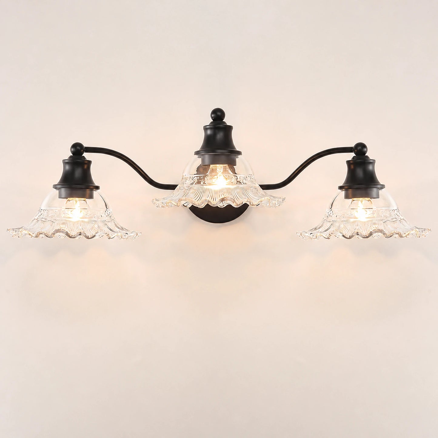 Large Petal Glass Shade Bathroom Wall Light