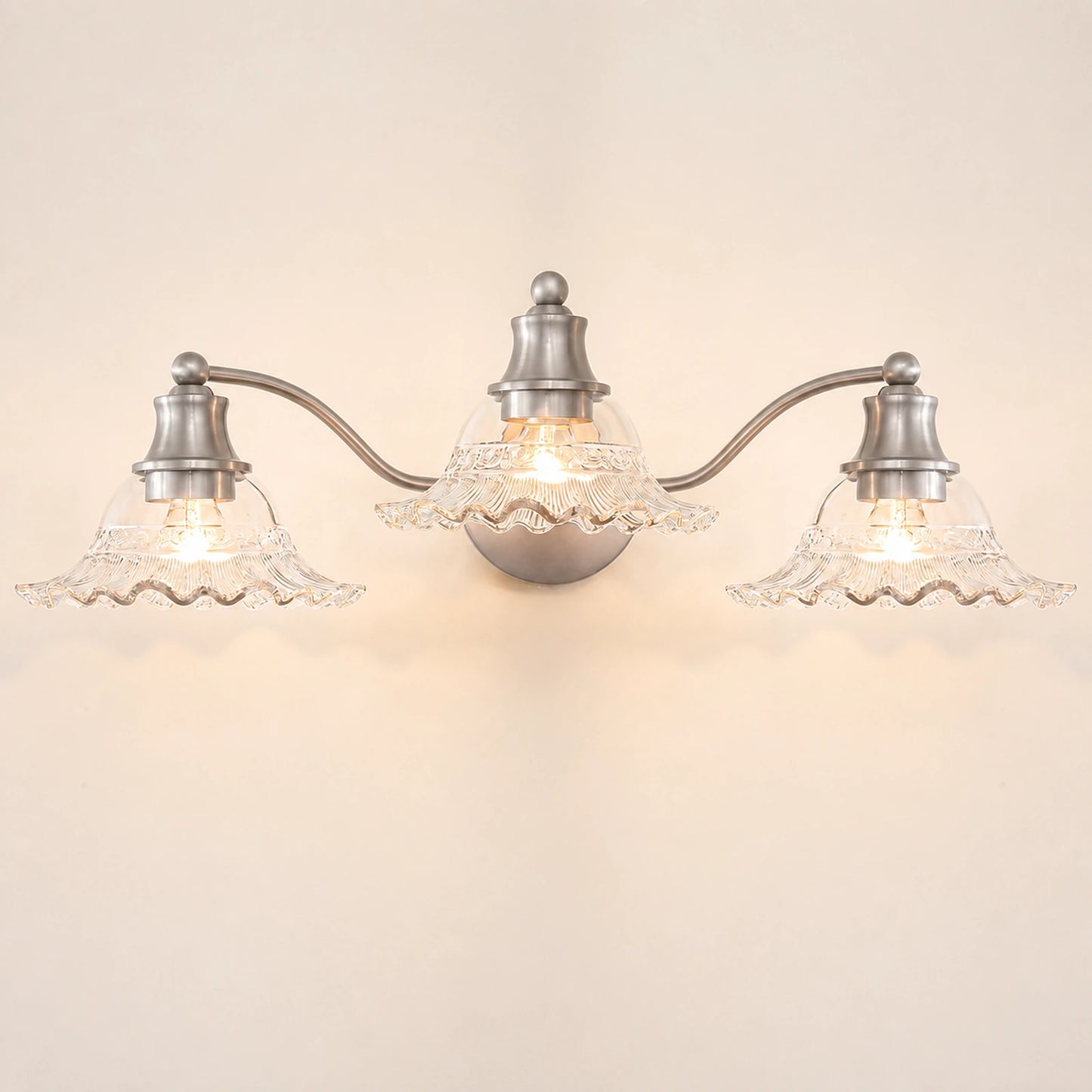 Large Petal Glass Shade Bathroom Wall Light