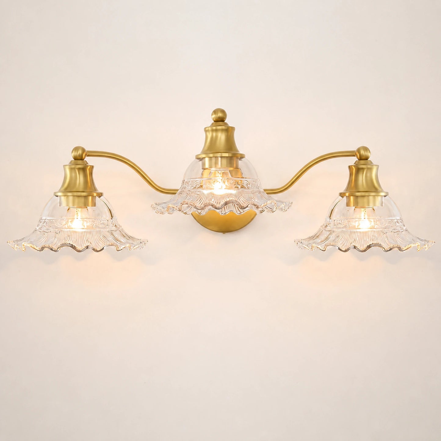 Large Petal Glass Shade Bathroom Wall Light