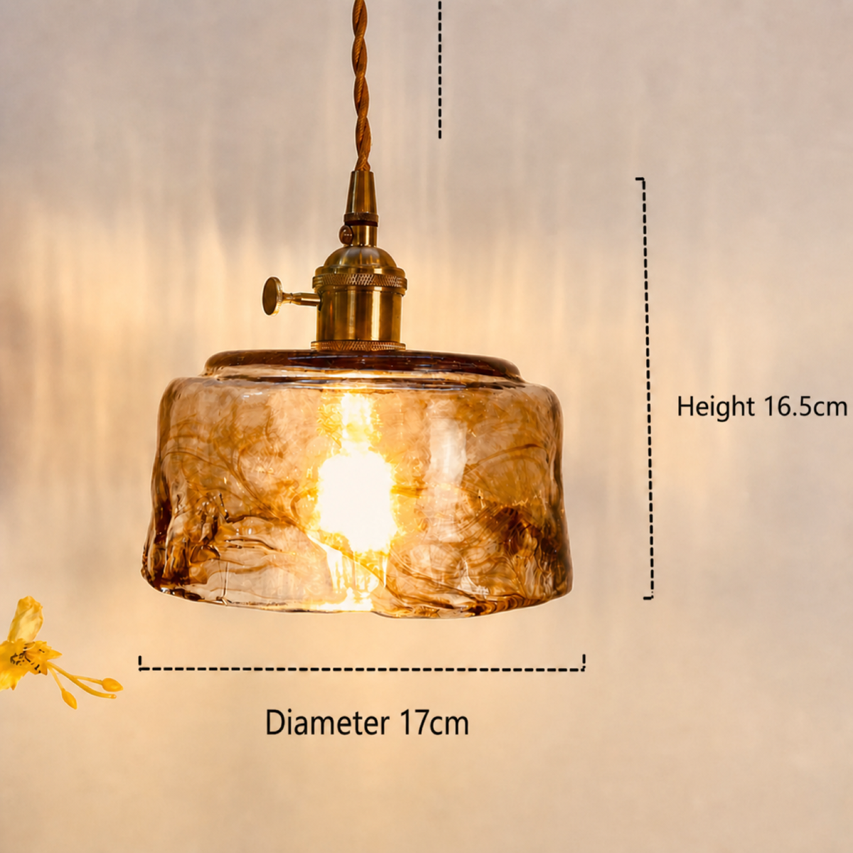 Amber Glass Pendant Light Series