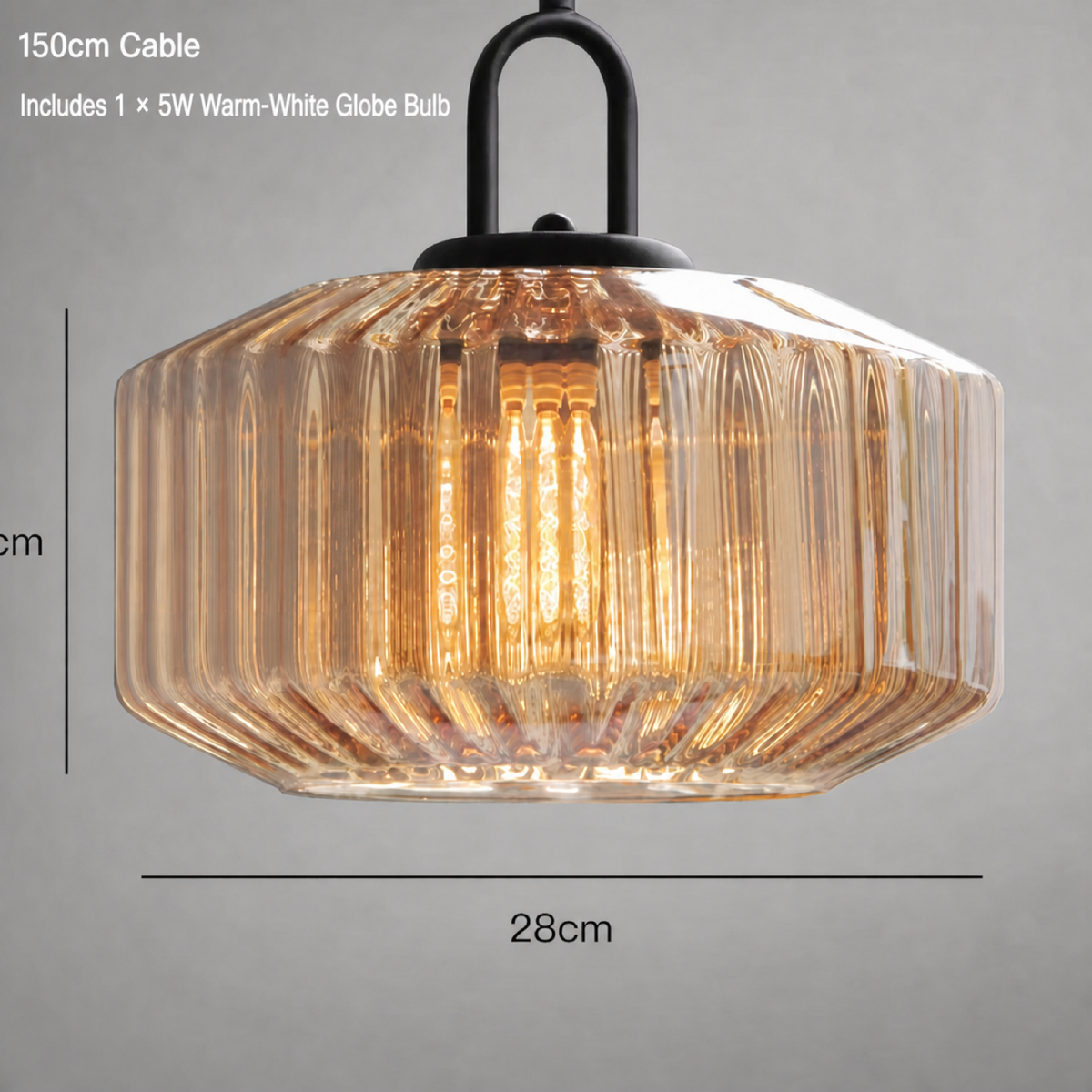 Ribbed Oval Glass Pendant Light Series