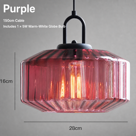 Ribbed Oval Glass Pendant Light Series