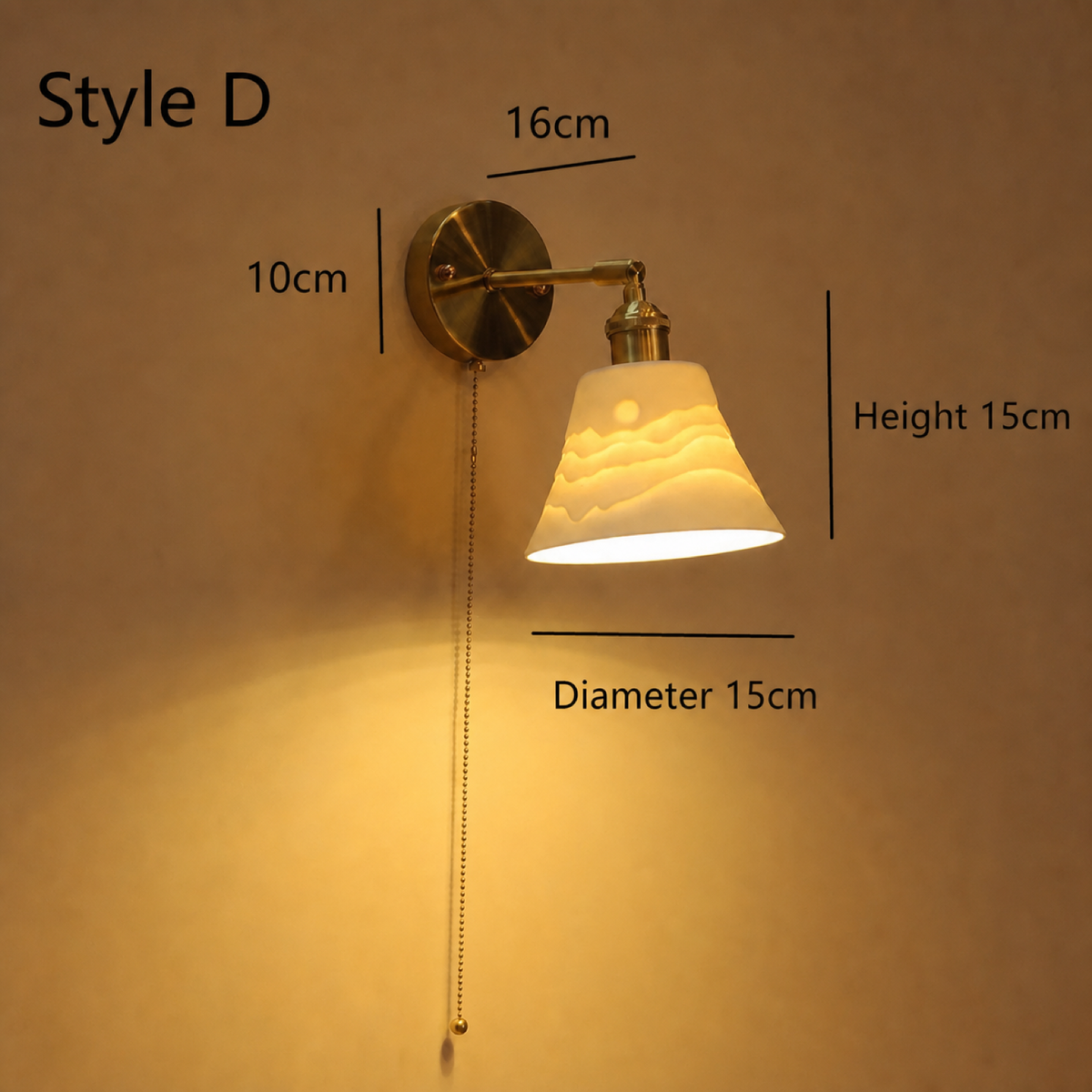 DGY-0092-DGY-0096 Ceramic Brass Copper-Finish Wall Light Series