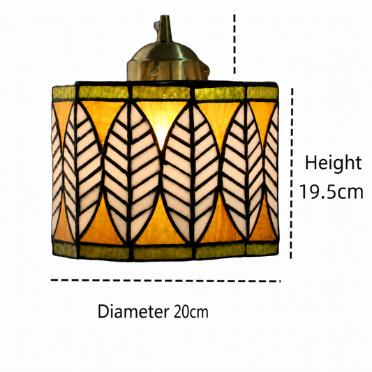 Forest Leaves Hand-Assembled Stained Glass Pendant Light