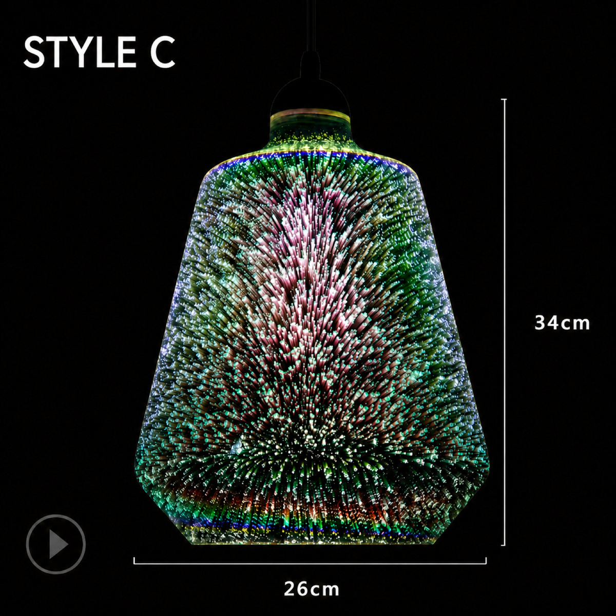 3D Firework Glass Pendant Light Styles A-D