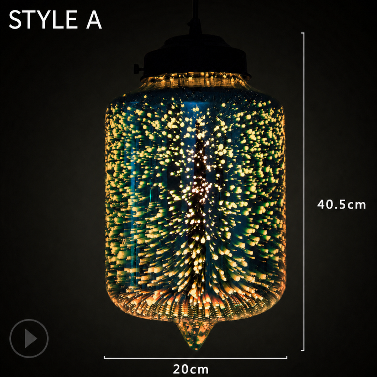 3D Firework Glass Pendant Light Styles A-D