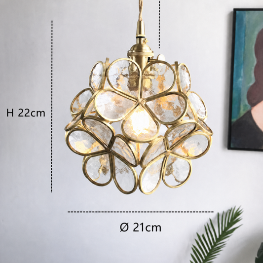Clear Glass Petal Pendant Light