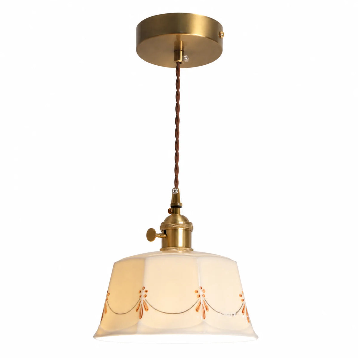 Ceramic Half-Shade Pendant Light
