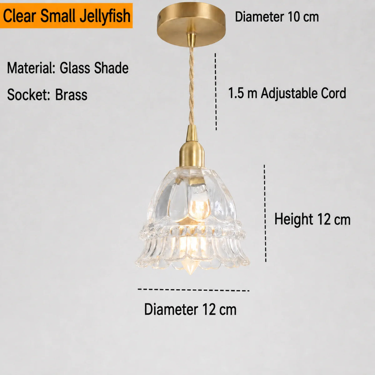 Small Glass Flower Bud Pendant Light