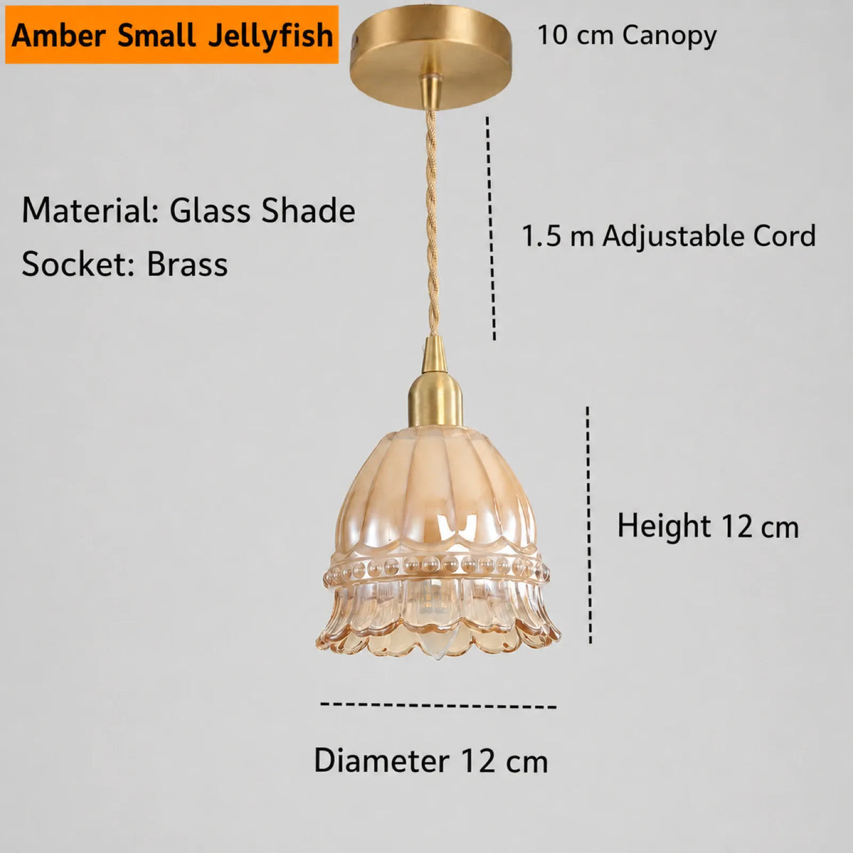 Small Glass Flower Bud Pendant Light
