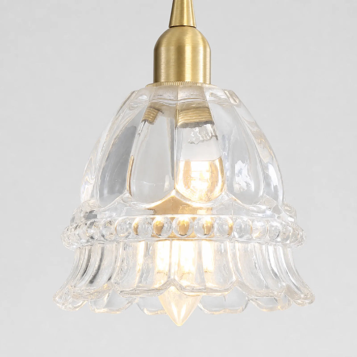 Small Glass Flower Bud Pendant Light