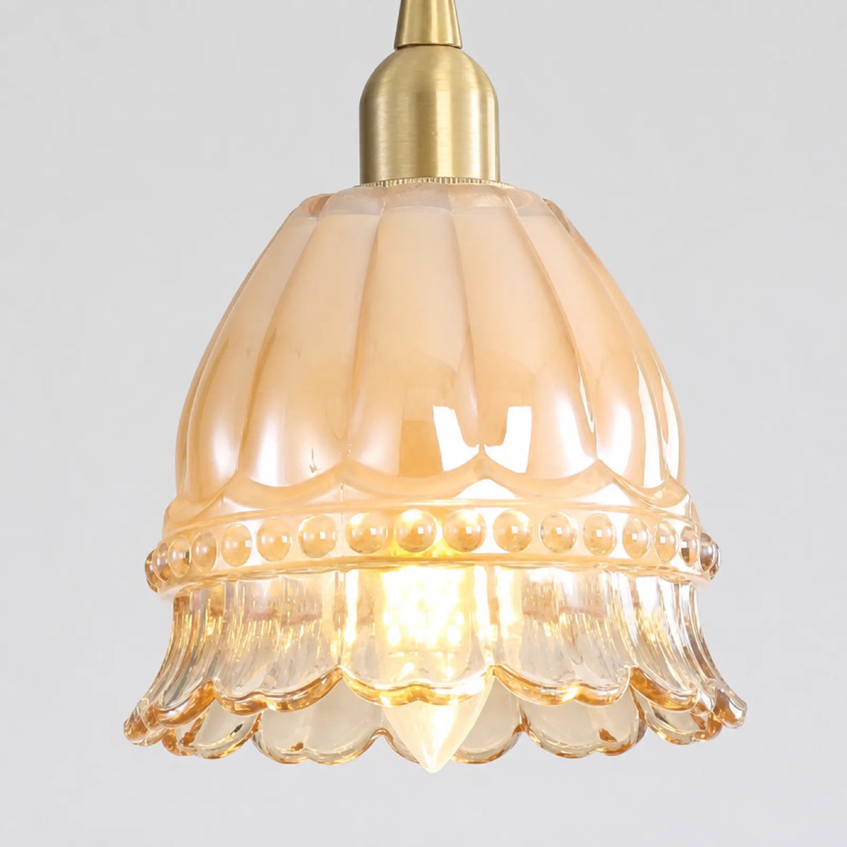 Small Glass Flower Bud Pendant Light