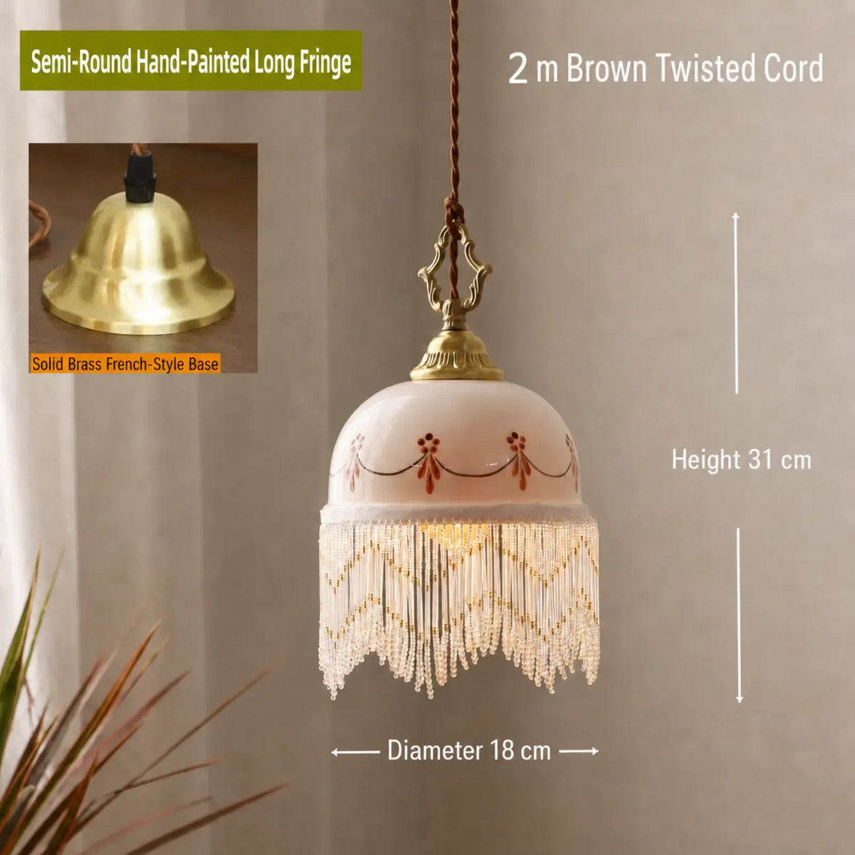 Hand-Painted Ceramic Fringe Pendant Light Series
