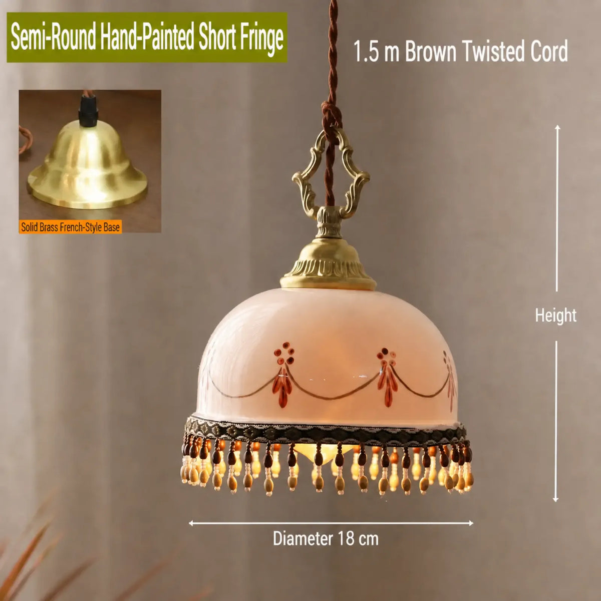 Hand-Painted Ceramic Fringe Pendant Light Series
